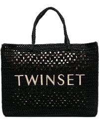 Twin Set - Bolso shopper con logo bordado - Lyst
