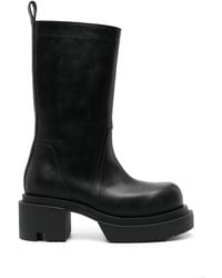 Rick Owens - Mid-calf Leather Plaform Boots - Lyst
