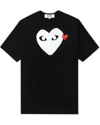 COMME DES GARÇONS PLAY - Heart-Print Logo-Patch T-Shirt - Lyst