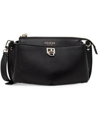 Guess - Logo-Plaque Pebbled-Effect Shoulder Bag - Lyst