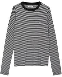 Anine Bing - Embroidered-logo Striped Top - Lyst