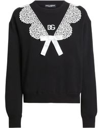 Dolce & Gabbana - Lace-Detail Sweatshirt - Lyst