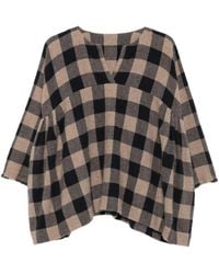 Daniela Gregis - Top A Cuadros Con Cuello En V - Lyst