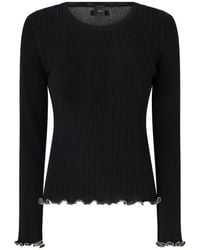 Pinko - Ribbed Sweater With Jewel Edges - Lyst