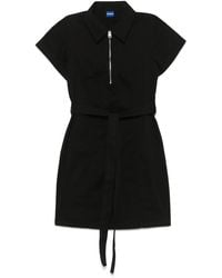 HUGO - Logo-Embroidered Mini Dress - Lyst
