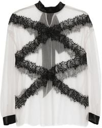 Viktor & Rolf - Lace-Trim Blouse - Lyst