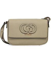 Guess - Isola Logo-Plaque Pebbled Shoulder Bag - Lyst