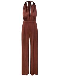 Amazuìn - Lennox Halterneck Plunging Jumpsuit - Lyst