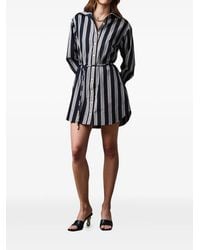 Hevron - Abby Striped-Belted Shirt Dress - Lyst
