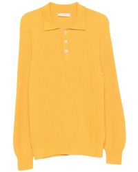 Umit Benan - Diana Ribbed-Knit Raglan-Sleeve Polo Shirt - Lyst