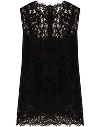 Dolce & Gabbana - Cordonetto-Lace Sleeveless Tank Top - Lyst