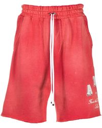Amiri - Logo-Print Drawstring-Waistband Shorts - Lyst