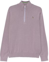 Paul Smith - Zip-Neck Zebra-Logo Sweater - Lyst