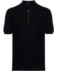 Kiton - Diamond-pattern Cotton Polo Shirt - Lyst