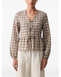 Marc O' Polo - Blouse Péplum À Carreaux - Lyst