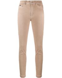 Dolce & Gabbana Pantalones pitillo de talle alto - Neutro