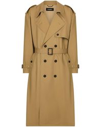 Dolce & Gabbana - Double-Breasted Cotton Trench Coat - Lyst