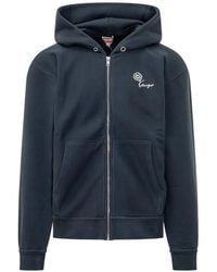 KENZO - Graphic-Print Zip-Up Hoodie - Lyst
