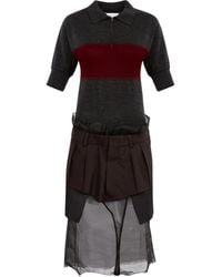 Maison Margiela - Cotton-Wool Blend Midi Dress - Lyst