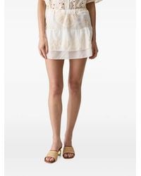 Haveone - Embroidered Tiered Mini Skirt - Lyst