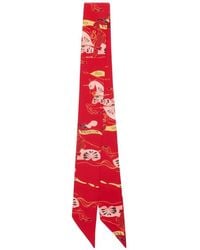 Burberry - Skinny Watercolour Ekd Silk Scarf - Lyst