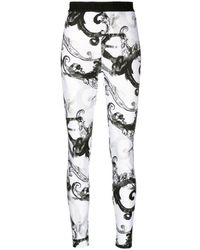 Versace - Watercolour Baroque Printed leggings - Lyst