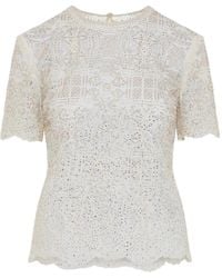 Ermanno Scervino - Studded Lace Top - Lyst