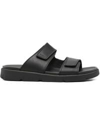 Geox - Double-Strap Leather Slippers - Lyst