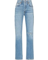 RE/DONE Cotton 90s High Rise Loose Straight Leg Jeans In Sedona in 
