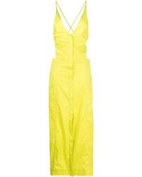 Ganni - Crossover-Strap Button-Fastening Dress - Lyst
