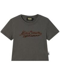 Mini Cream - Leopard-Print Logo-Patch T-Shirt - Lyst