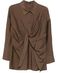 ELEH - Twisted-Front Cotton Shirt - Lyst
