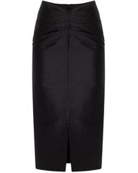 Lanvin - Twist-Detail Midi Skirt - Lyst