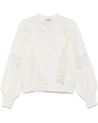 Elie Saab - Lace-Detail Sweater - Lyst