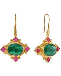 Ottoman Hands - Raina Crystal-Embellished Drop Earrings - Lyst
