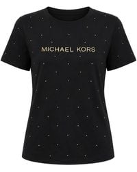 Michael Kors - T-Shirt Orné De Clous À Logo Imprimé - Lyst