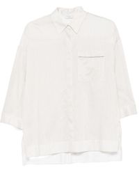 Peserico - Blouse Met Krijtstreep En Zak - Lyst