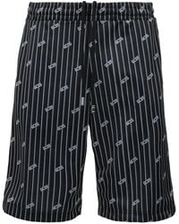 Gcds - Pinstripe Logo-Print Shorts - Lyst