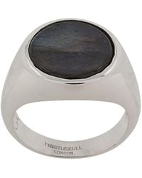 Northskull Ring Met Kristal - Metallic