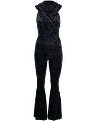 ANDAMANE - Naomi Hooded Velvet Jumpsuit - Lyst