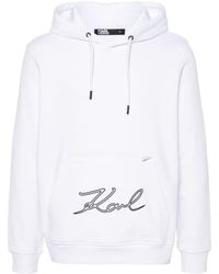 Karl Lagerfeld - Rubberised-logo Cotton Hoodie - Lyst