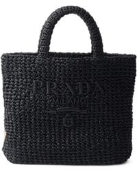 Prada - Small Crochet Tote Bag - Lyst