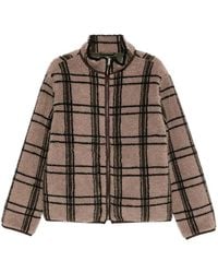 RANRA - Check-Pattern Fleece Jacket - Lyst