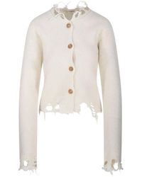 Haikure - Distressed Frayed Cardigan - Lyst