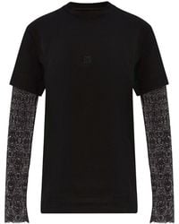 Givenchy - Layered Cotton Lace 4g-logo T-shirt - Lyst