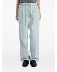 Low Classic - Drawstring Washed-Cotton Trousers - Lyst