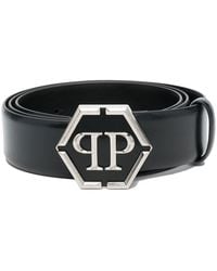 Philipp Plein - Hexagon Logo Leather Belt - Lyst