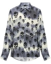 McQueen - Skull-Motif Tie-Dye Shirt - Lyst