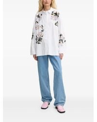 Munthe - Hemd Mit Perlenblumen-Verzierung - Lyst