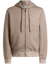 Etro - Knit Jacquard Hooded Sweatshirt With Arnica Motif - Lyst